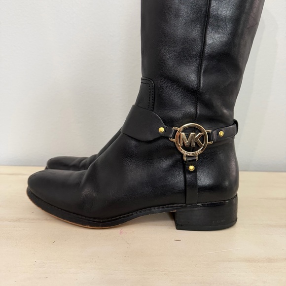 Michael Kors Black/Brown Fulton Harness Boots Size 9 - Picture 2 of 10